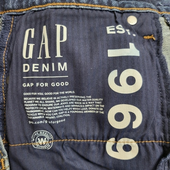 GAP Denim Distressed High Rise Straight Jeans Sz 29R - Picture 11 of 15